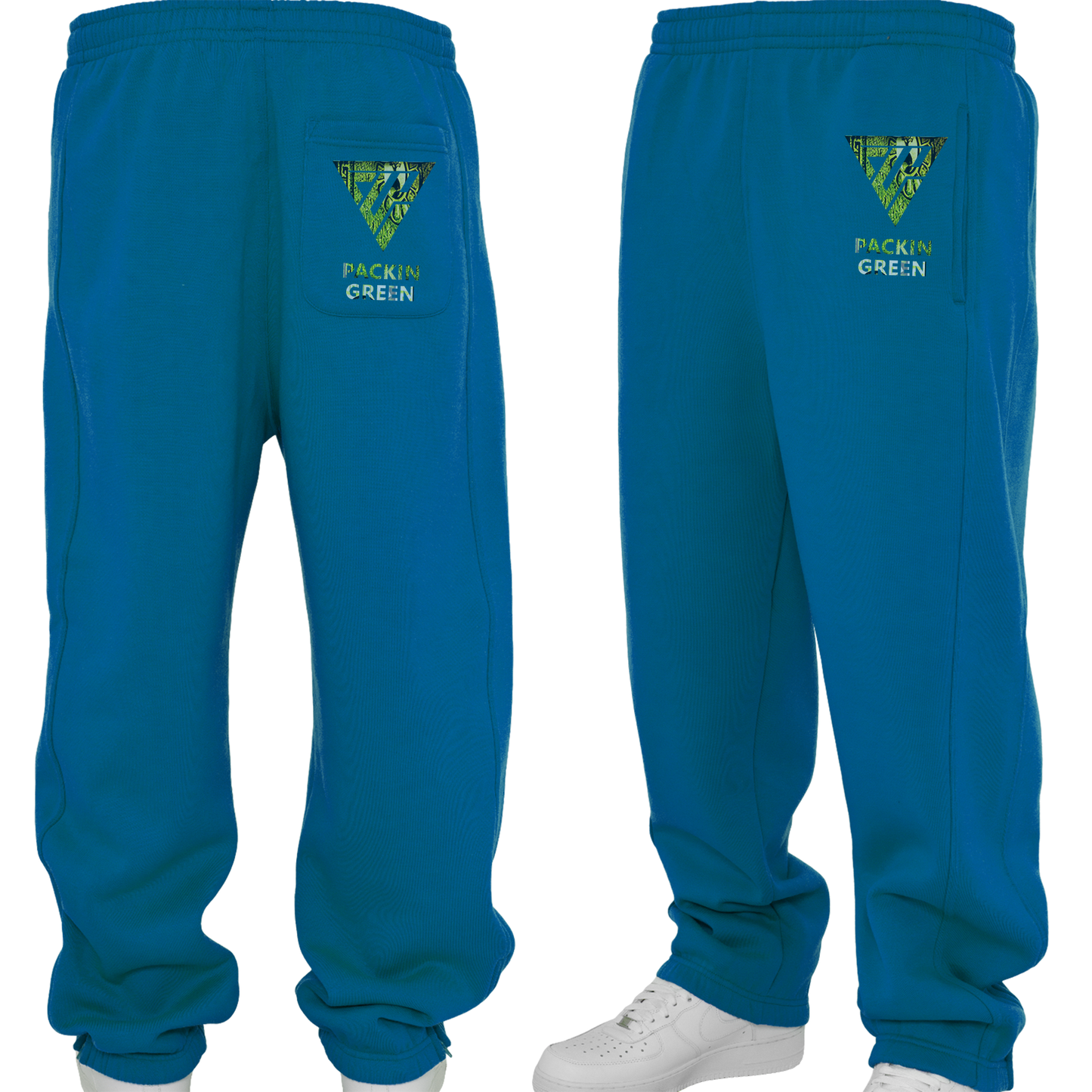 Men's Packin green Baggy Sweatpants (Blue)